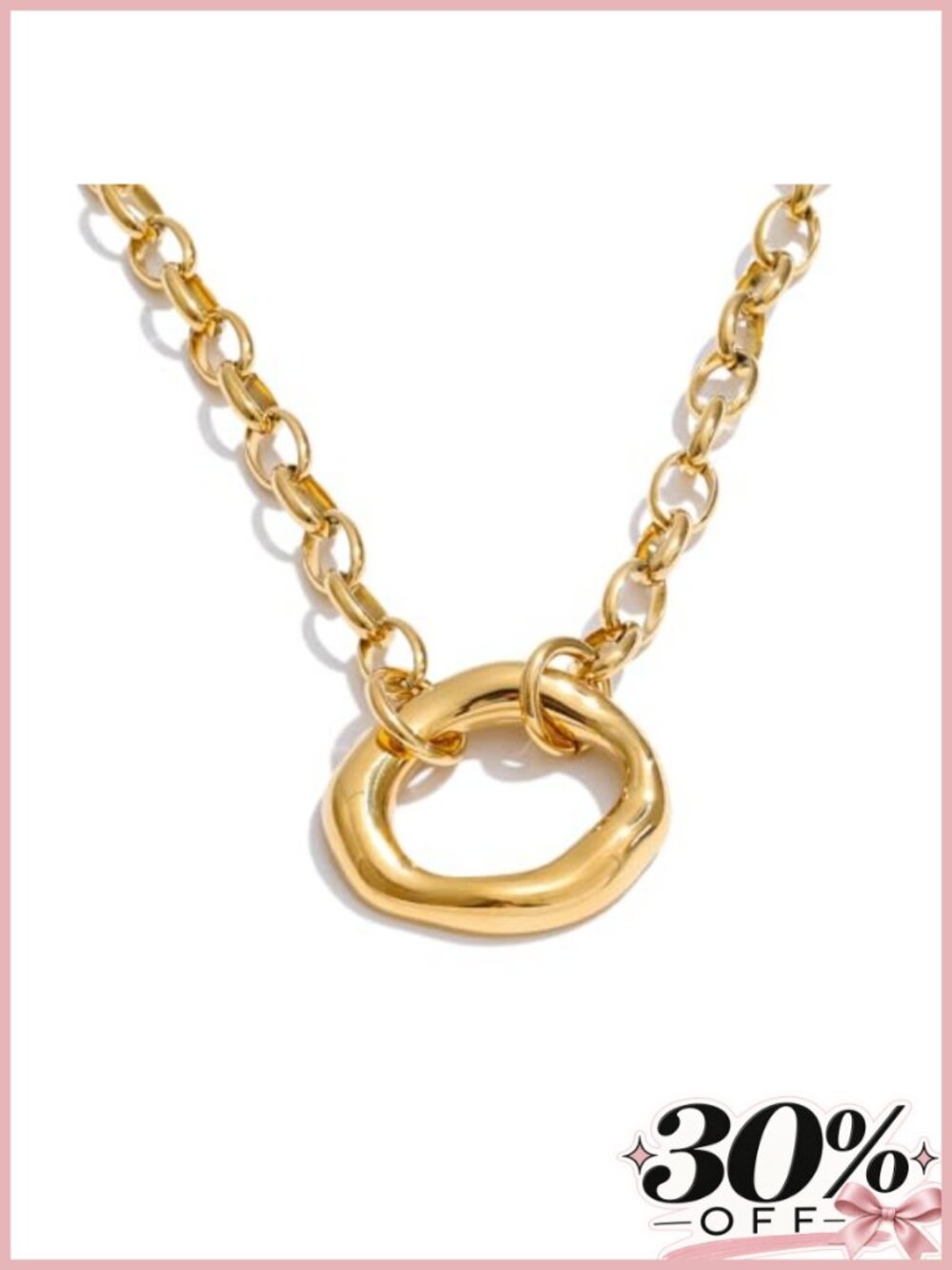 18K Gold Plated Stainless Steel Waterproof Tarnish Free Statement Chain